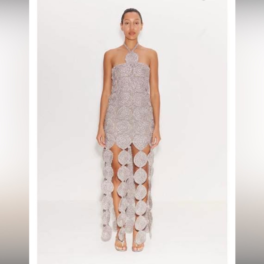 Simon Miller Silver Patterned High Low Dress